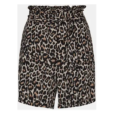 Brown and black patterned shorts with ties VERO MODA Simply - Women