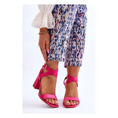 Elegant Fuchsia Michele heel sandals