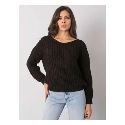 RUE PARIS Black women's knitted sweater