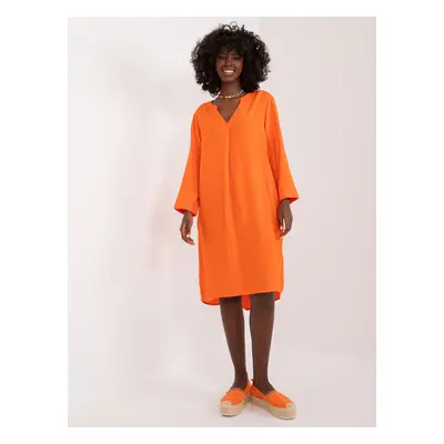 Orange plain summer dress SUBLEVEL