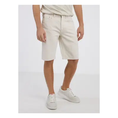 Cream Mens Denim Shorts ONLY & SONS Avi - Men