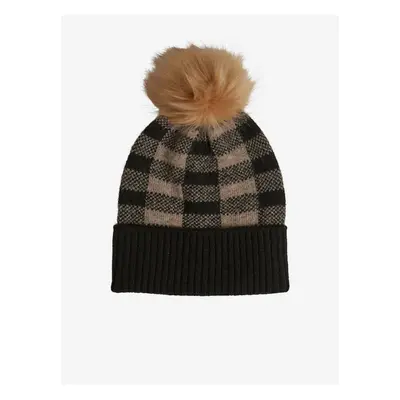 Black-brown women's plaid cap VILA Vilibby - Women