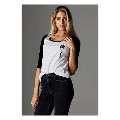 Women's T-shirt Banksy ́s Graffiti Balloons - white/black