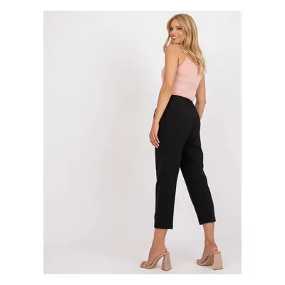 Black suit trousers with straight legs from RUE PARIS