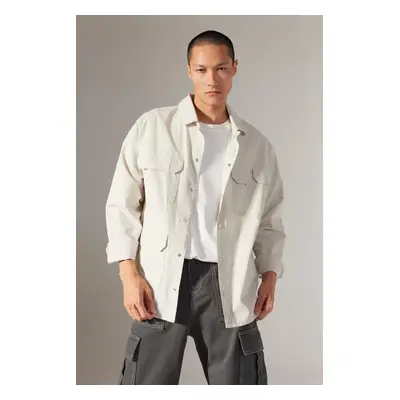 DEFACTO Oversize Fit Cotton Long Sleeve Shirt Jacket