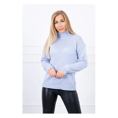 Blue turtleneck sweater