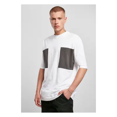 Large double pocket T-shirt white/asphalt