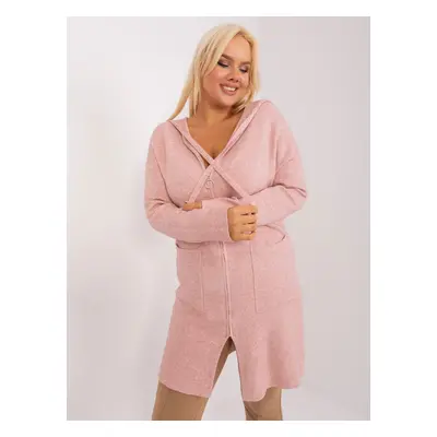 Light pink plus size cardigan with viscose