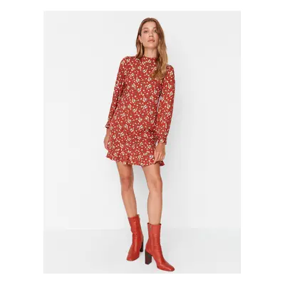 Brown Women's Floral Dress Trendyol - Women