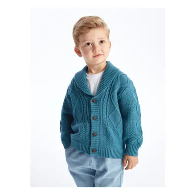 LC Waikiki Shawl Collar Long Sleeve Knitwear Baby Boy Cardigan