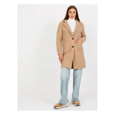 OCH BELLA beige plush coat with pockets