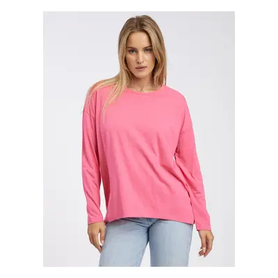 Noisy May Dark pink Womens Basic Oversize Long Sleeve T-Shirt Noisy Ma - Women