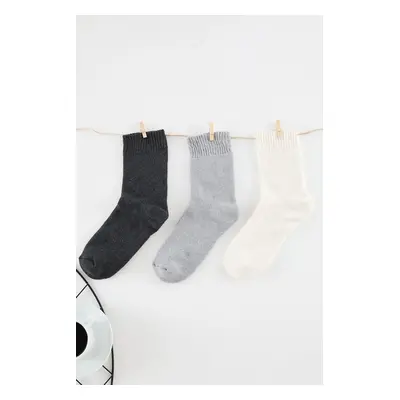 Trendyol Multi-Colored 3-Pack Thick Terry Knitted Socks