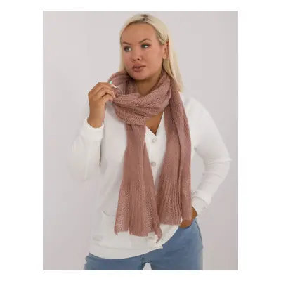 Dark pink knitted women's openwork scarf