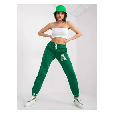 Dark green Darina sweatpants with high waist