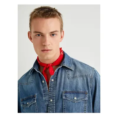 Koton Denim Shirt Jacket Oversize Long Sleeve Flap Pocket Detailed