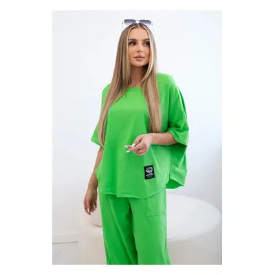 Women's set T-shirt + trousers - light green