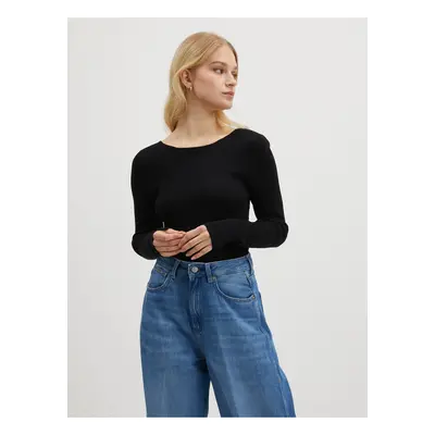 Black Women's Sweater with Neckline ONLY Emmy - Women