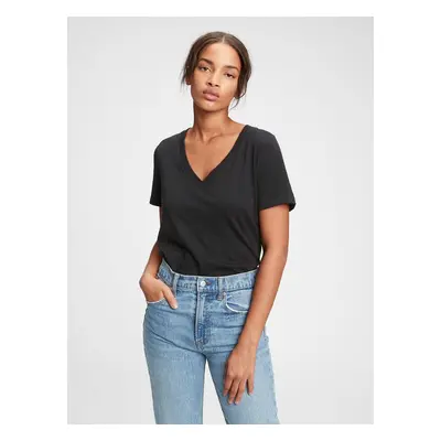 GAP Black Women's T-Shirt Organic Vintage V-neck