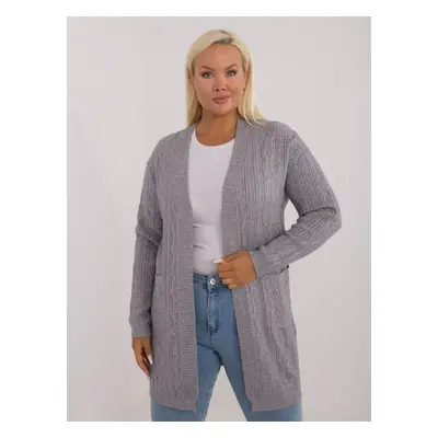 Grey cardigan without fastening plus size