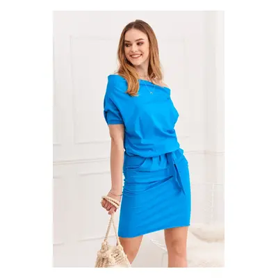 Sea Blue Dress with Tie