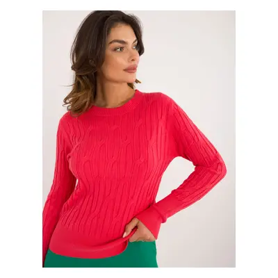 Coral classic sweater with round neckline