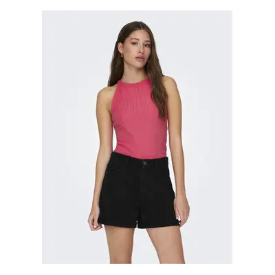 Dark pink women's ribbed basic top ONLY Emma - Women's