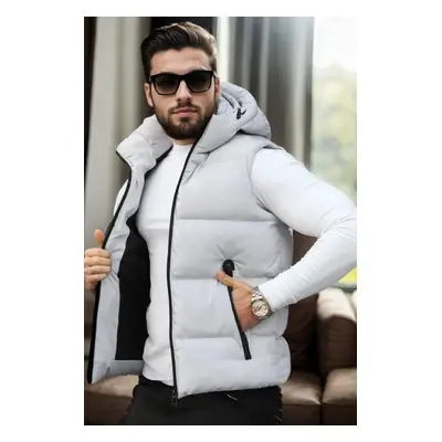 98149 Dewberry Hooded Mens Vest-LIGHT GREY