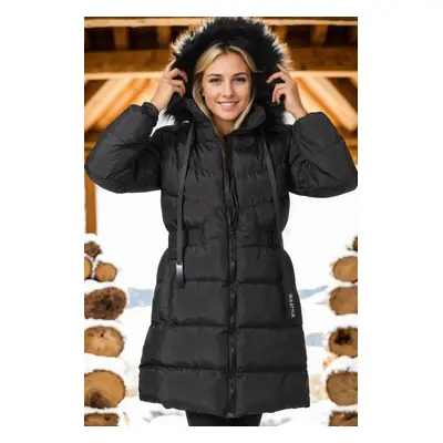 Z6764 DEWBERRY WOMEN'S COAT-PLAIN BLACK