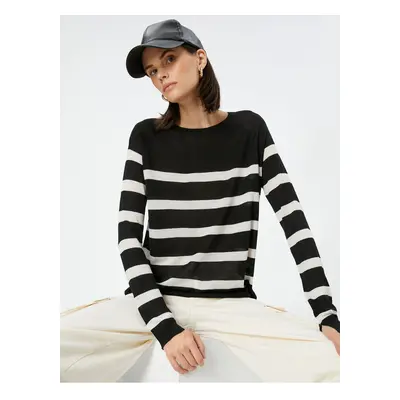 Koton Women's Ecru Striped Sweater