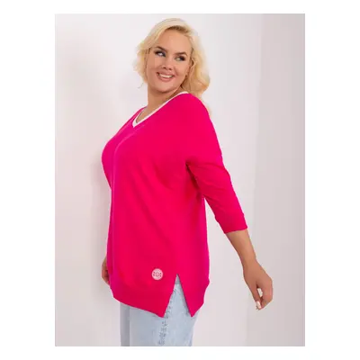 Monochrome fuchsia blouse in a larger size