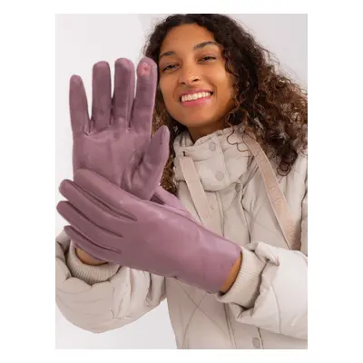 Purple gloves with eco-leather