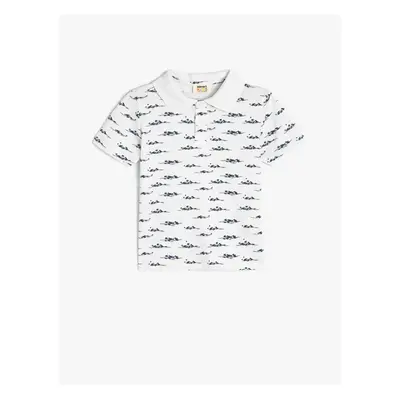 Koton Polo Neck T-Shirt Short Sleeve Printed Cotton