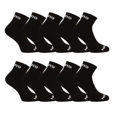 10PACK Nedeto ankle socks black