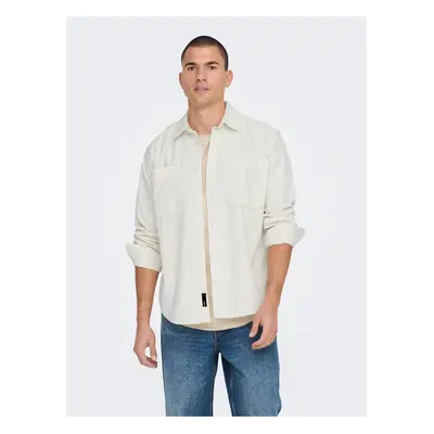 Cream Men's Corduroy Outshirt ONLY & SONS Alp - Men