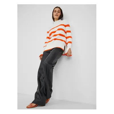 Orsay Orange-White Women Striped Sweater - Women