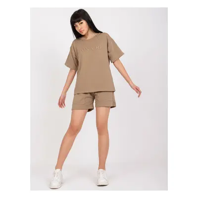 Dark beige summer sweatshirt made of cotton