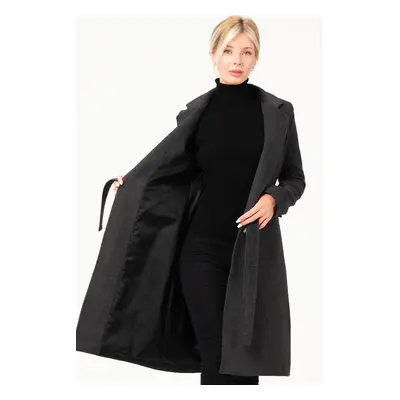 Z6739 DEWBERRY WOMEN'S COAT-DARK ANTHRACITE