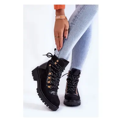 Women's insulated lace-up boots black Jesse