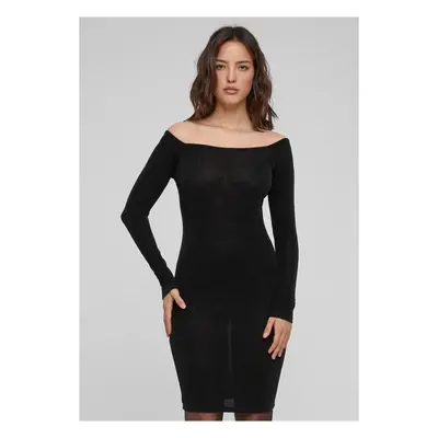 Women's glittering dress with long sleeves black