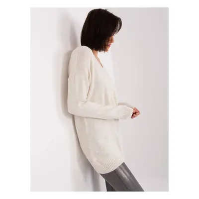 Light beige long oversize sweater from RUE PARIS