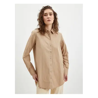 Beige Women's Oversize Shirt Pieces Jiva - Women's