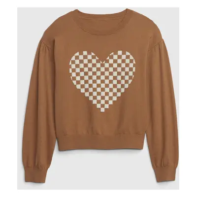 GAP Kids sweater with plaid heart - Girls