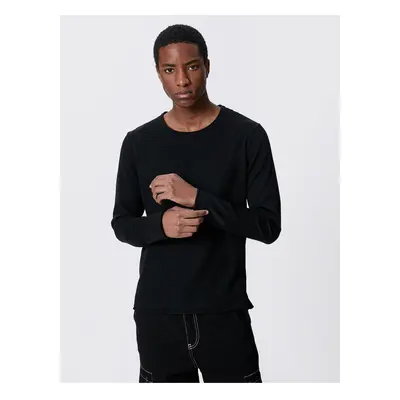 Koton Basic Knitwear Sweater Textured Round Neck Slim Fit