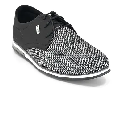 Riccon Men's Black Knitted Casual Shoes