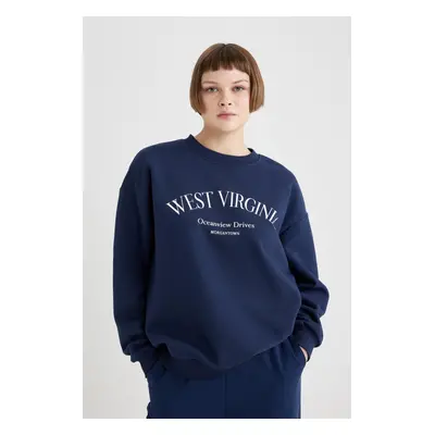 DEFACTO Relax Fit Crew Neck Printed Sweatshirt