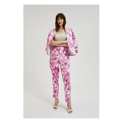 Women's patterned trousers MOODO - pink