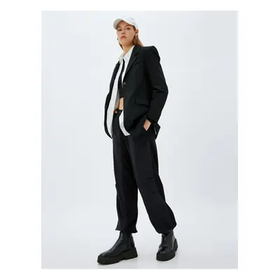 Koton Parachute Trousers with Elastic Waist and Legs and Pockets, Comfortable Fit