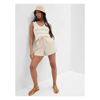 GAP Linen Shorts with Elasticated Waistband - Women