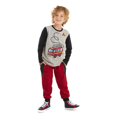 Denokids Fire Brigade Boy's Long Sleeve T-shirt Trousers Set